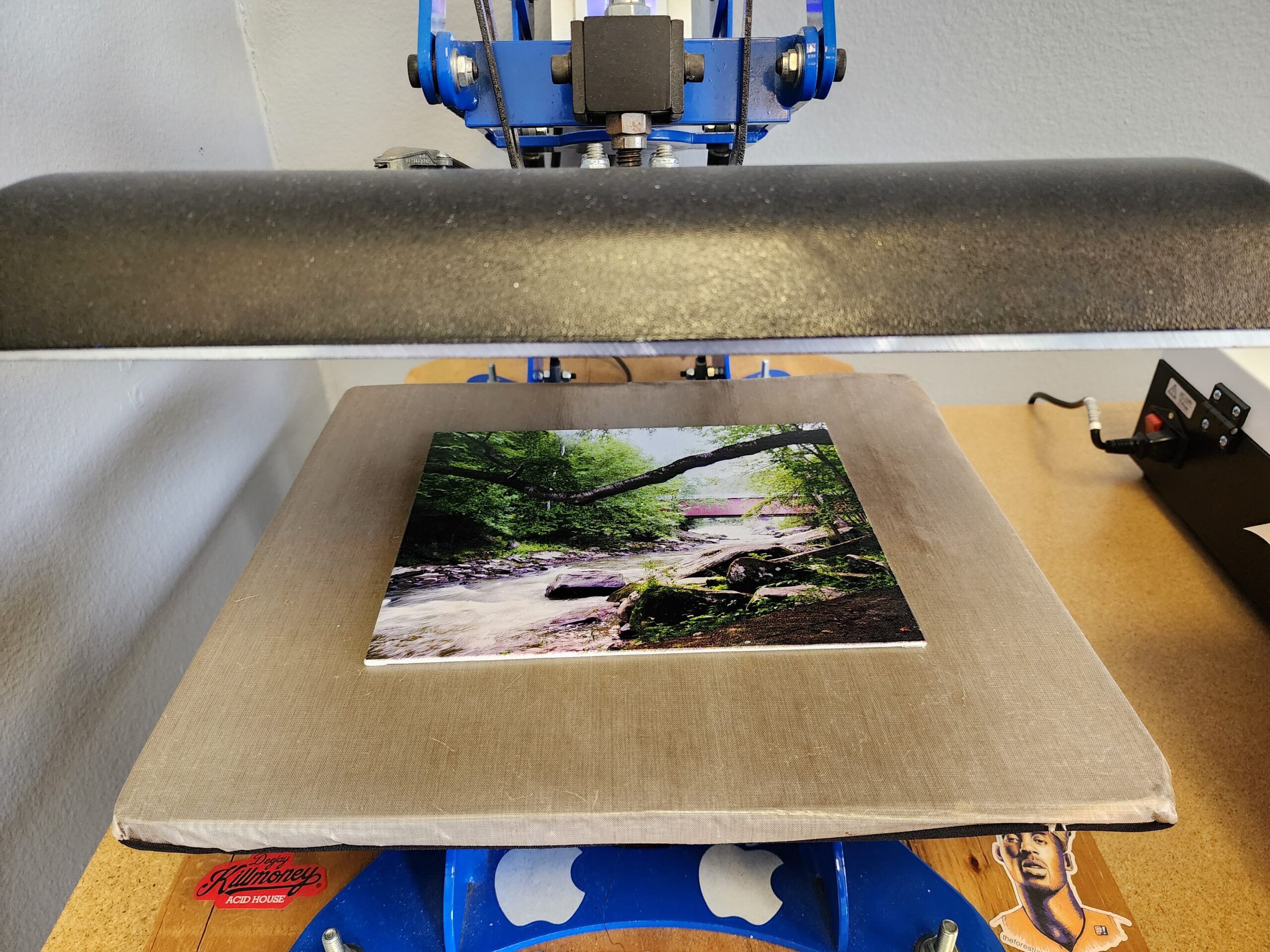 Drying Canvas under a Heat Press